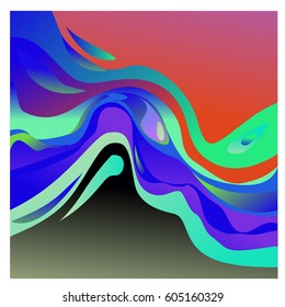 Colorful vibrant Wave Background. Dynamic Effect. Abstract Vector Illustration. Design Template. Modern Pattern.