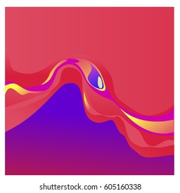 Colorful vibrant Wave Background. Dynamic Effect. Abstract Vector Illustration. Design Template. Modern Pattern.