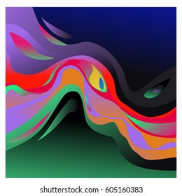 Colorful vibrant Wave Background. Dynamic Effect. Abstract Vector Illustration. Design Template. Modern Pattern.