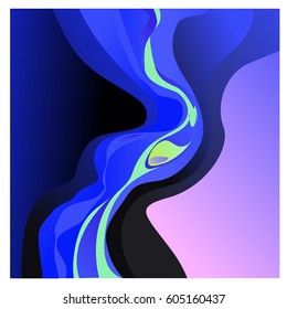 Colorful vibrant Wave Background. Dynamic Effect. Abstract Vector Illustration. Design Template. Modern Pattern.