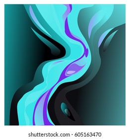 Colorful vibrant Wave Background. Dynamic Effect. Abstract Vector Illustration. Design Template. Modern Pattern.