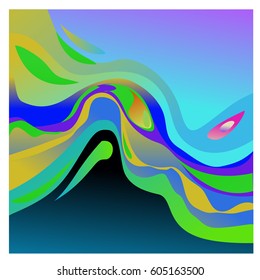 Colorful vibrant Wave Background. Dynamic Effect. Abstract Vector Illustration. Design Template. Modern Pattern.