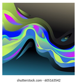 Colorful vibrant Wave Background. Dynamic Effect. Abstract Vector Illustration. Design Template. Modern Pattern.