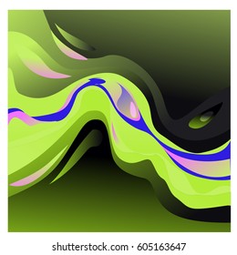 Colorful vibrant Wave Background. Dynamic Effect. Abstract Vector Illustration. Design Template. Modern Pattern.