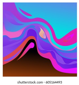 Colorful vibrant Wave Background. Dynamic Effect. Abstract Vector Illustration. Design Template. Modern Pattern.