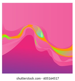 Colorful vibrant Wave Background. Dynamic Effect. Abstract Vector Illustration. Design Template. Modern Pattern.