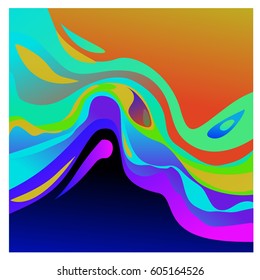 Colorful vibrant Wave Background. Dynamic Effect. Abstract Vector Illustration. Design Template. Modern Pattern.
