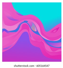 Colorful vibrant Wave Background. Dynamic Effect. Abstract Vector Illustration. Design Template. Modern Pattern.