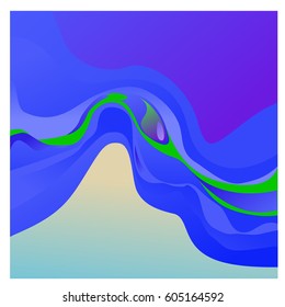Colorful vibrant Wave Background. Dynamic Effect. Abstract Vector Illustration. Design Template. Modern Pattern.