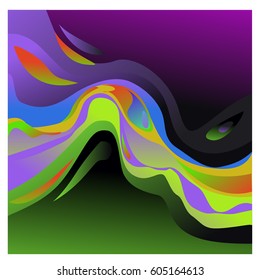 Colorful vibrant Wave Background. Dynamic Effect. Abstract Vector Illustration. Design Template. Modern Pattern.