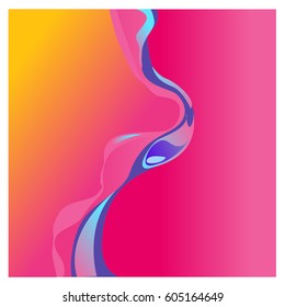Colorful vibrant Wave Background. Dynamic Effect. Abstract Vector Illustration. Design Template. Modern Pattern.