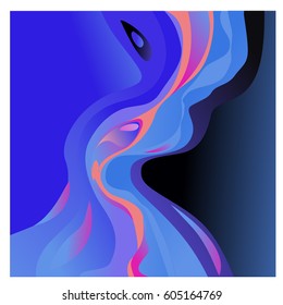 Colorful vibrant Wave Background. Dynamic Effect. Abstract Vector Illustration. Design Template. Modern Pattern.