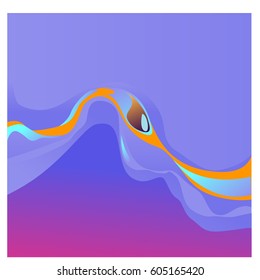 Colorful vibrant Wave Background. Dynamic Effect. Abstract Vector Illustration. Design Template. Modern Pattern.