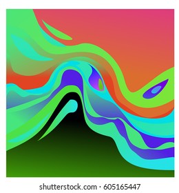 Colorful vibrant Wave Background. Dynamic Effect. Abstract Vector Illustration. Design Template. Modern Pattern.