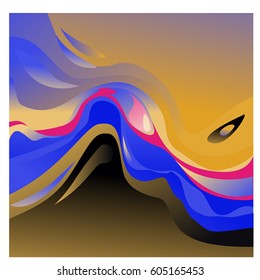 Colorful vibrant Wave Background. Dynamic Effect. Abstract Vector Illustration. Design Template. Modern Pattern.
