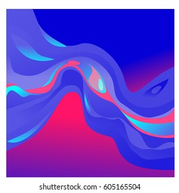 Colorful vibrant Wave Background. Dynamic Effect. Abstract Vector Illustration. Design Template. Modern Pattern.