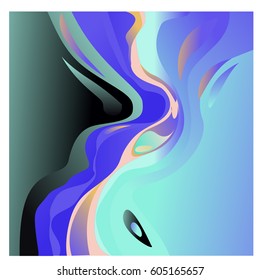 Colorful vibrant Wave Background. Dynamic Effect. Abstract Vector Illustration. Design Template. Modern Pattern.