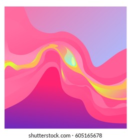 Colorful vibrant Wave Background. Dynamic Effect. Abstract Vector Illustration. Design Template. Modern Pattern.