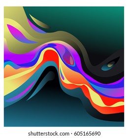 Colorful vibrant Wave Background. Dynamic Effect. Abstract Vector Illustration. Design Template. Modern Pattern.