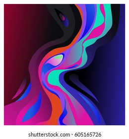 Colorful vibrant Wave Background. Dynamic Effect. Abstract Vector Illustration. Design Template. Modern Pattern.
