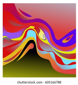 Colorful vibrant Wave Background. Dynamic Effect. Abstract Vector Illustration. Design Template. Modern Pattern.