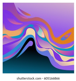 Colorful vibrant Wave Background. Dynamic Effect. Abstract Vector Illustration. Design Template. Modern Pattern.