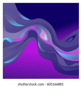 Colorful vibrant Wave Background. Dynamic Effect. Abstract Vector Illustration. Design Template. Modern Pattern.