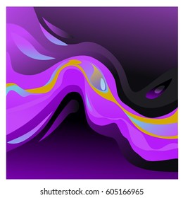 Colorful vibrant Wave Background. Dynamic Effect. Abstract Vector Illustration. Design Template. Modern Pattern.