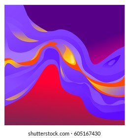 Colorful vibrant Wave Background. Dynamic Effect. Abstract Vector Illustration. Design Template. Modern Pattern.