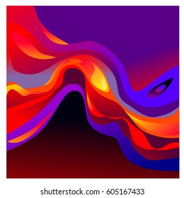 Colorful vibrant Wave Background. Dynamic Effect. Abstract Vector Illustration. Design Template. Modern Pattern.