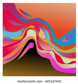 Colorful vibrant Wave Background. Dynamic Effect. Abstract Vector Illustration. Design Template. Modern Pattern.