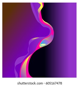 Colorful vibrant Wave Background. Dynamic Effect. Abstract Vector Illustration. Design Template. Modern Pattern.