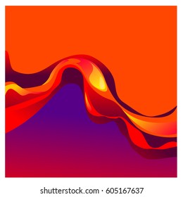 Colorful vibrant Wave Background. Dynamic Effect. Abstract Vector Illustration. Design Template. Modern Pattern.
