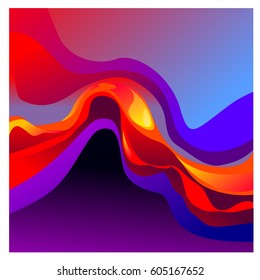Colorful vibrant Wave Background. Dynamic Effect. Abstract Vector Illustration. Design Template. Modern Pattern.