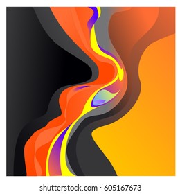 Colorful vibrant Wave Background. Dynamic Effect. Abstract Vector Illustration. Design Template. Modern Pattern.