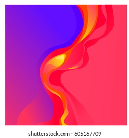 Colorful vibrant Wave Background. Dynamic Effect. Abstract Vector Illustration. Design Template. Modern Pattern.