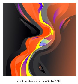 Colorful vibrant Wave Background. Dynamic Effect. Abstract Vector Illustration. Design Template. Modern Pattern.