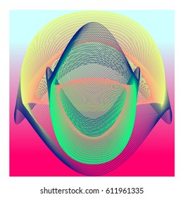 Colorful vibrant Wave Background. Dynamic flux Effect. Abstract Vector Illustration. Design Template. Modern and Techno Style Pattern.