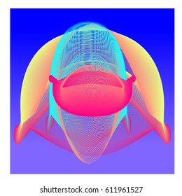 Colorful vibrant Wave Background. Dynamic flux Effect. Abstract Vector Illustration. Design Template. Modern and Techno Style Pattern.