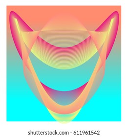 Colorful vibrant Wave Background. Dynamic flux Effect. Abstract Vector Illustration. Design Template. Modern and Techno Style Pattern.