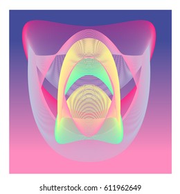Colorful vibrant Wave Background. Dynamic flux Effect. Abstract Vector Illustration. Design Template. Modern and Techno Style Pattern.