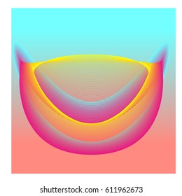 Colorful vibrant Wave Background. Dynamic flux Effect. Abstract Vector Illustration. Design Template. Modern and Techno Style Pattern.