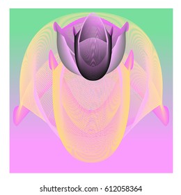 Colorful vibrant Wave Background. Dynamic flux Effect. Abstract Vector Illustration. Design Template. Modern and Techno Style Pattern.