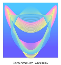 Colorful vibrant Wave Background. Dynamic flux Effect. Abstract Vector Illustration. Design Template. Modern and Techno Style Pattern.