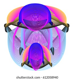 Colorful vibrant Wave Background. Dynamic flux Effect. Abstract Vector Illustration. Design Template. Modern and Techno Style Pattern.