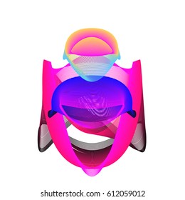 Colorful vibrant Wave Background. Dynamic flux Effect. Abstract Vector Illustration. Design Template. Modern and Techno Style Pattern.
