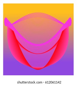 Colorful vibrant Wave Background. Dynamic flux Effect. Abstract Vector Illustration. Design Template. Modern and Techno Style Pattern.