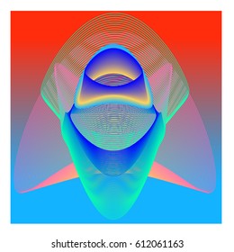 Colorful vibrant Wave Background. Dynamic flux Effect. Abstract Vector Illustration. Design Template. Modern and Techno Style Pattern.