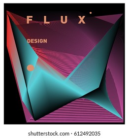 Colorful vibrant Wave Background. Dynamic flux Effect. Abstract Vector Illustration. Design Template. Modern and Techno Style Pattern.