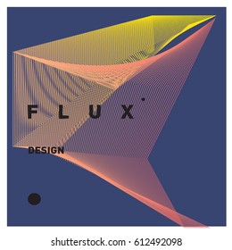 Colorful vibrant Wave Background. Dynamic flux Effect. Abstract Vector Illustration. Design Template. Modern and Techno Style Pattern.